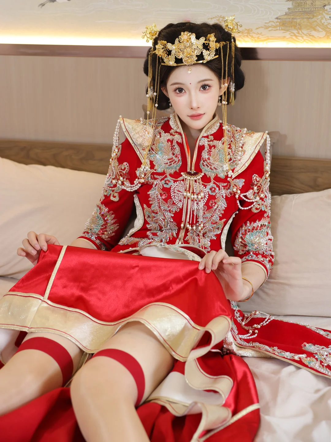 梨霜儿 - No.004 新娘红装 [113P-2.3GB] tg@simisebaisi 【丝足阁】037.webp